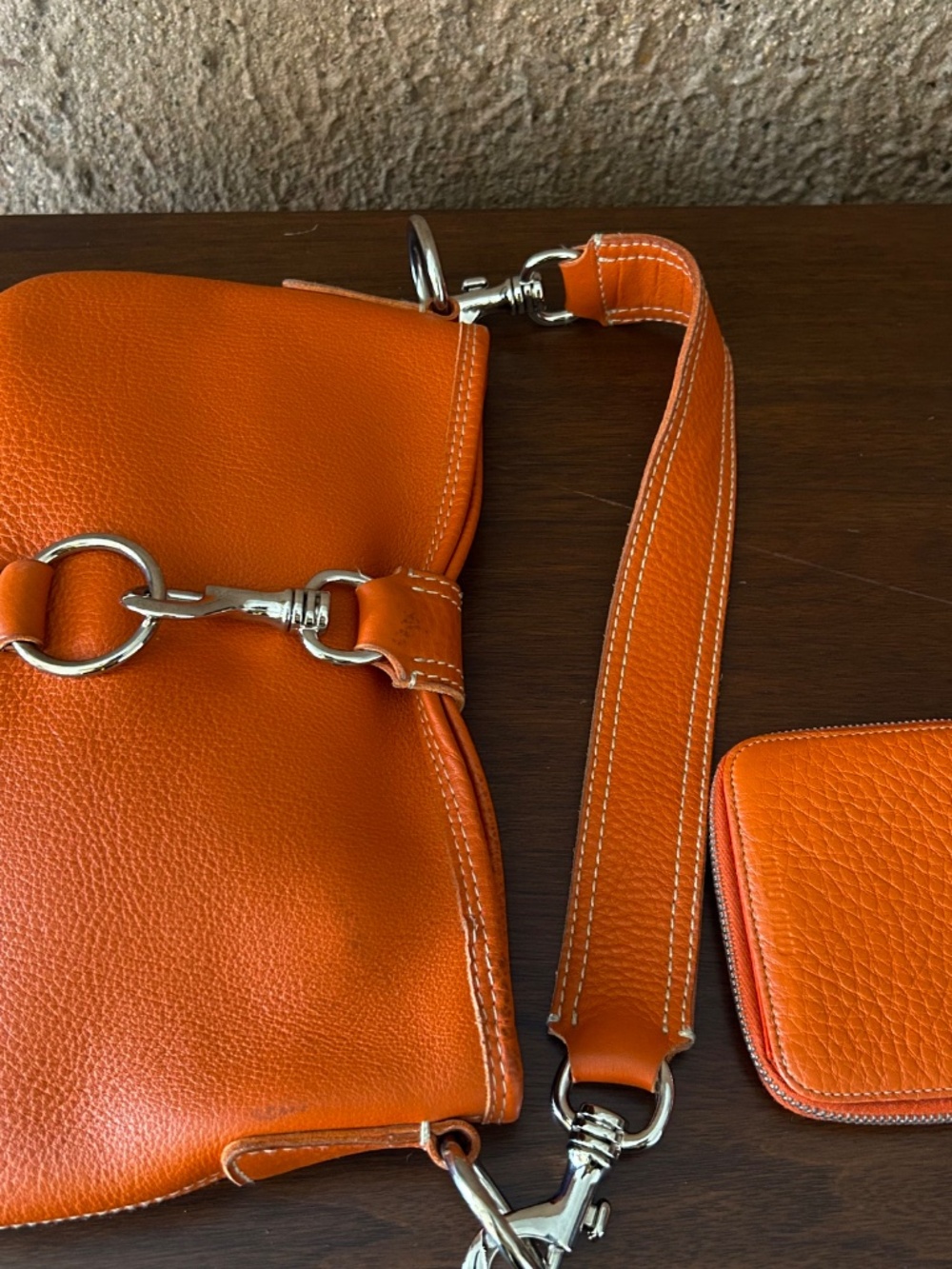 Miu Miu Vintage Pebbled Leather Shoulder Bag | Cognac Orange | Made in Italy - Picture 11 of 14